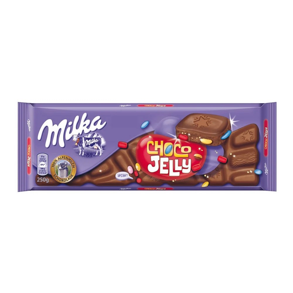 Шоколад молочный Milka Choco Jelly (c драже, шипучками и мармеладками) 250 г Швейцария